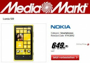 November 1st – Release of Nokia Lumia 920